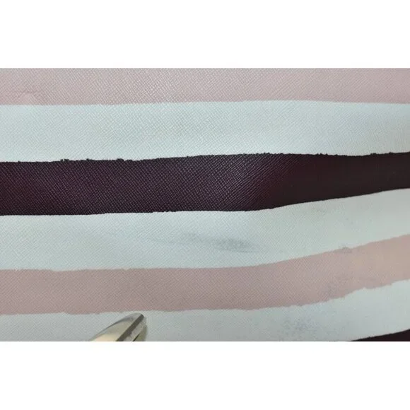 Kate Spade Women Grant Street Jules Grainy Striped Vinyl Shoulder Bag Beach Tote - Picture 7 of 16